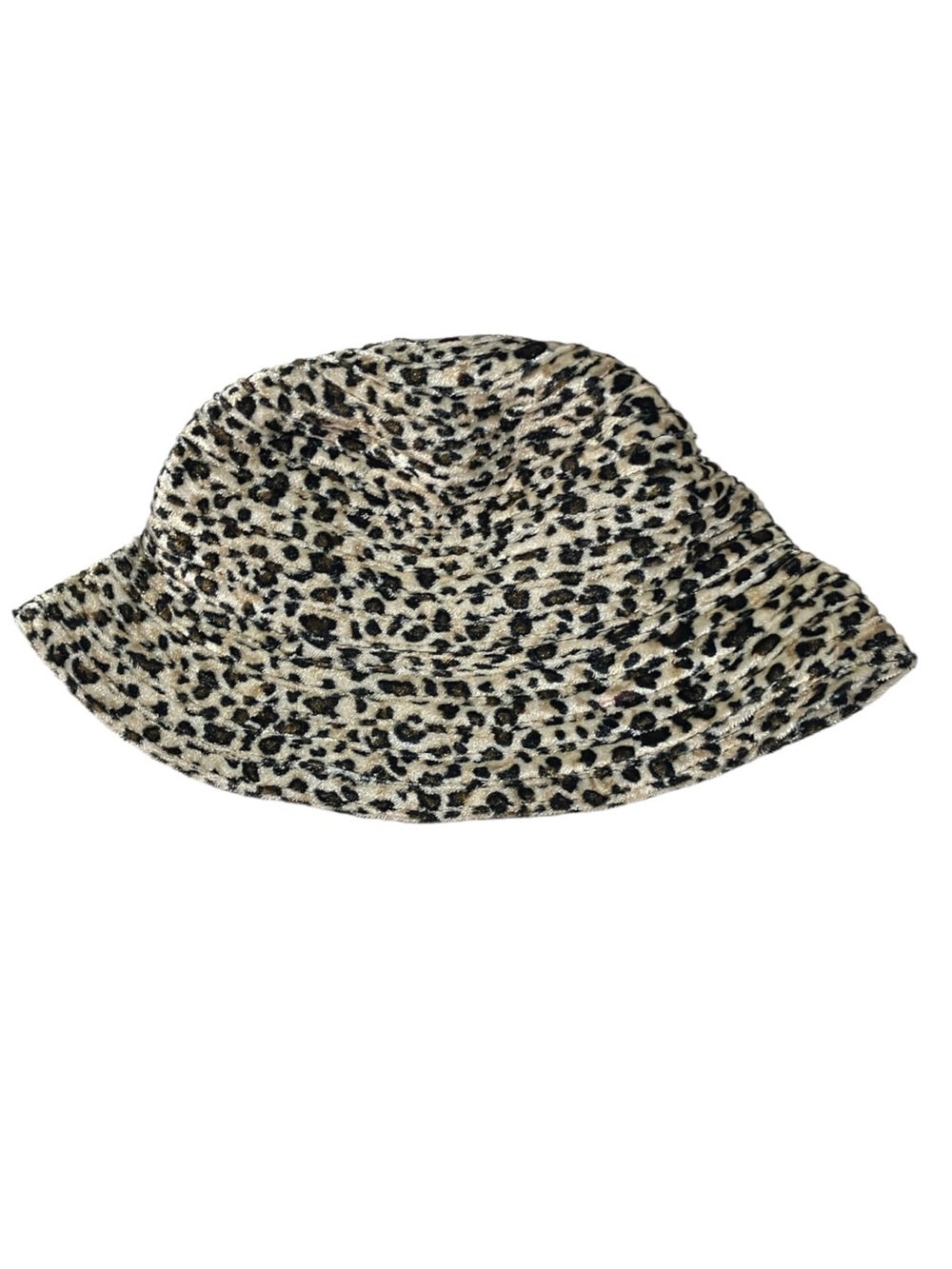 Womens Leopard Animal Print Bucket Hat Beige Black One Size Polyester Y2K Boho